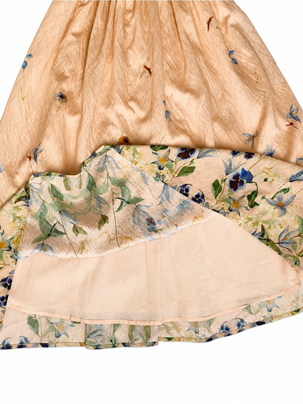 En Saison Peach Floral Corset Midi Dress Cottagecore Fairycore Romantic XS - Picture 11 of 16